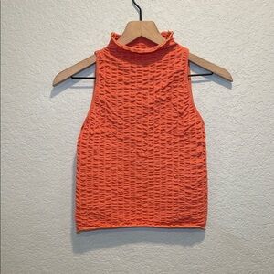 Daily Practice by Anthropologie Orange Sleeveless Textured Athletic Top S